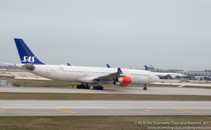 SAS Airbus A340-300 taxing at Chicago O'Hare International Airport - Image, Economy Class and Beyond