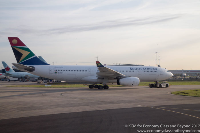 South African Airways A330-200 taxing at London Heathrow Airport - Image, Economy Class and Beyond