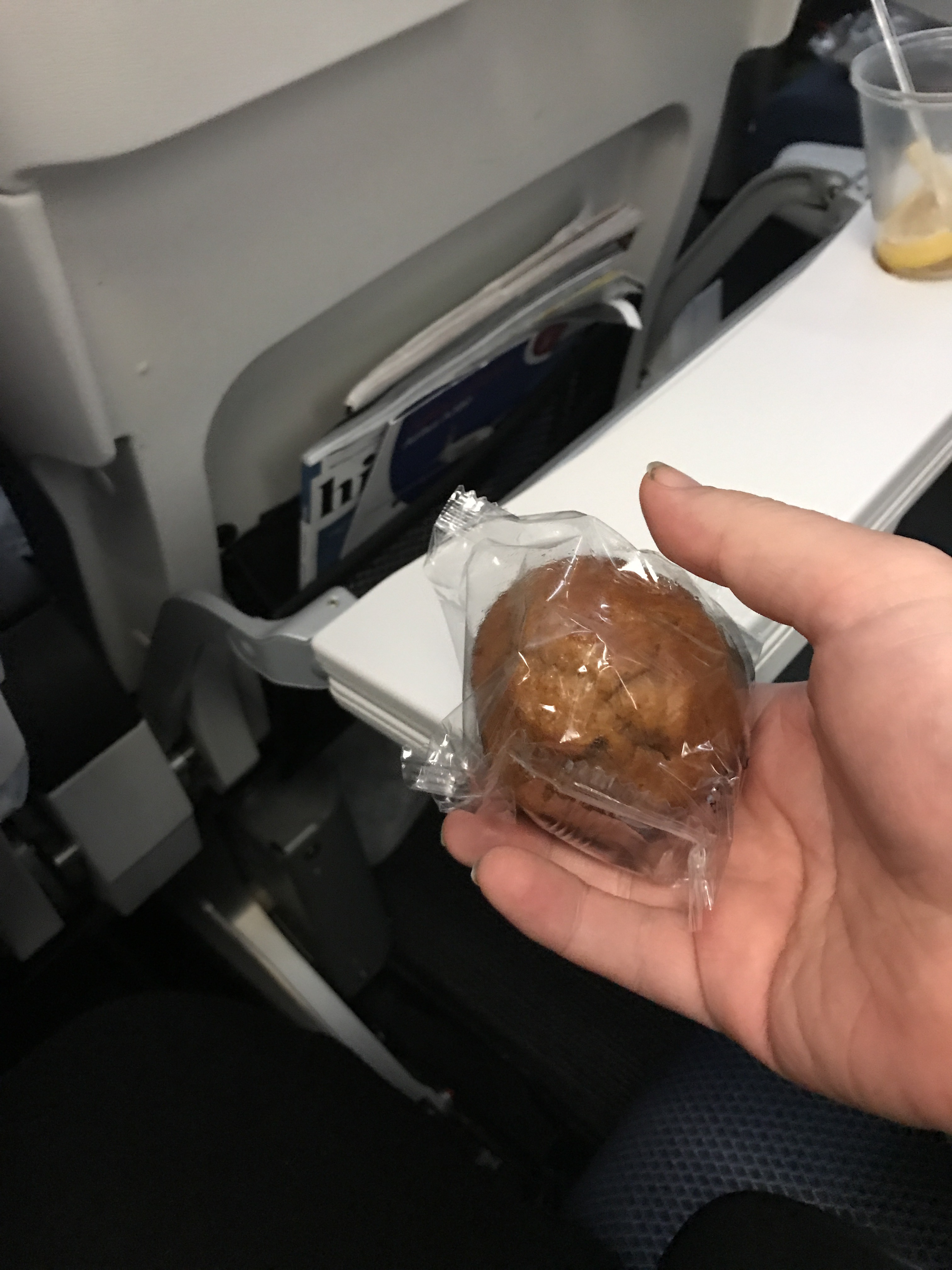a hand holding a cookie in a plastic wrap