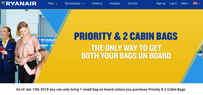 Ryanair hand luggage policy
