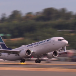 WestJet Boeing 737 MAX 8 taking off - image, Westjet via Youtube