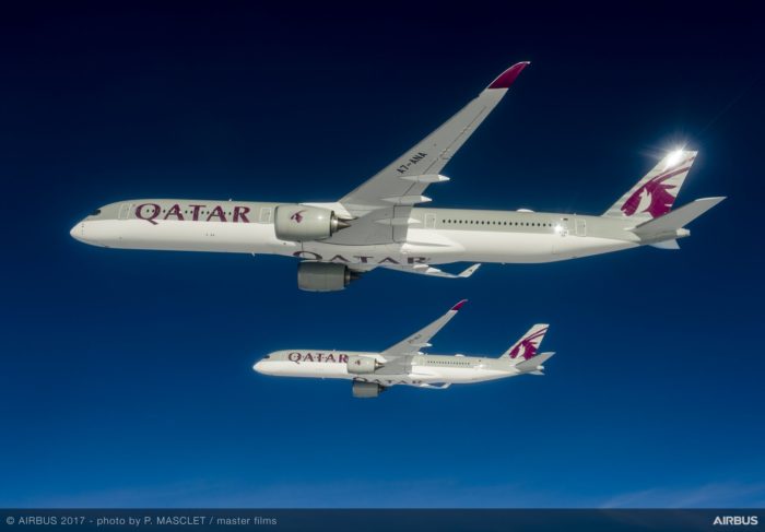 Qatar Airways A350-1000 and A350-900 Qatar formation flight - Image, Airbus