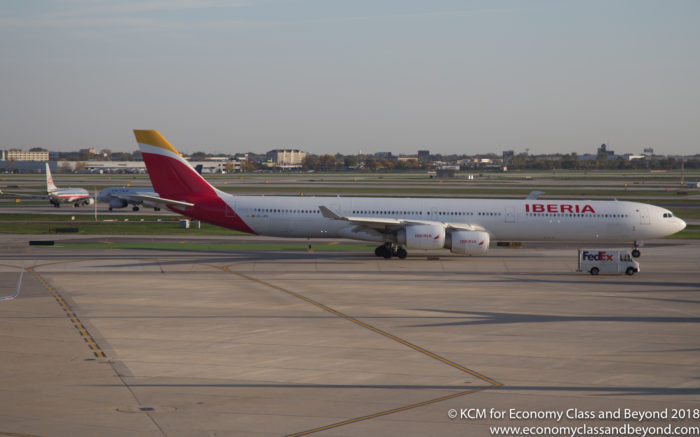 Iberia Airbus A340-600 taxing at Chicago O'Hare - Image, Economy Class and Beyond