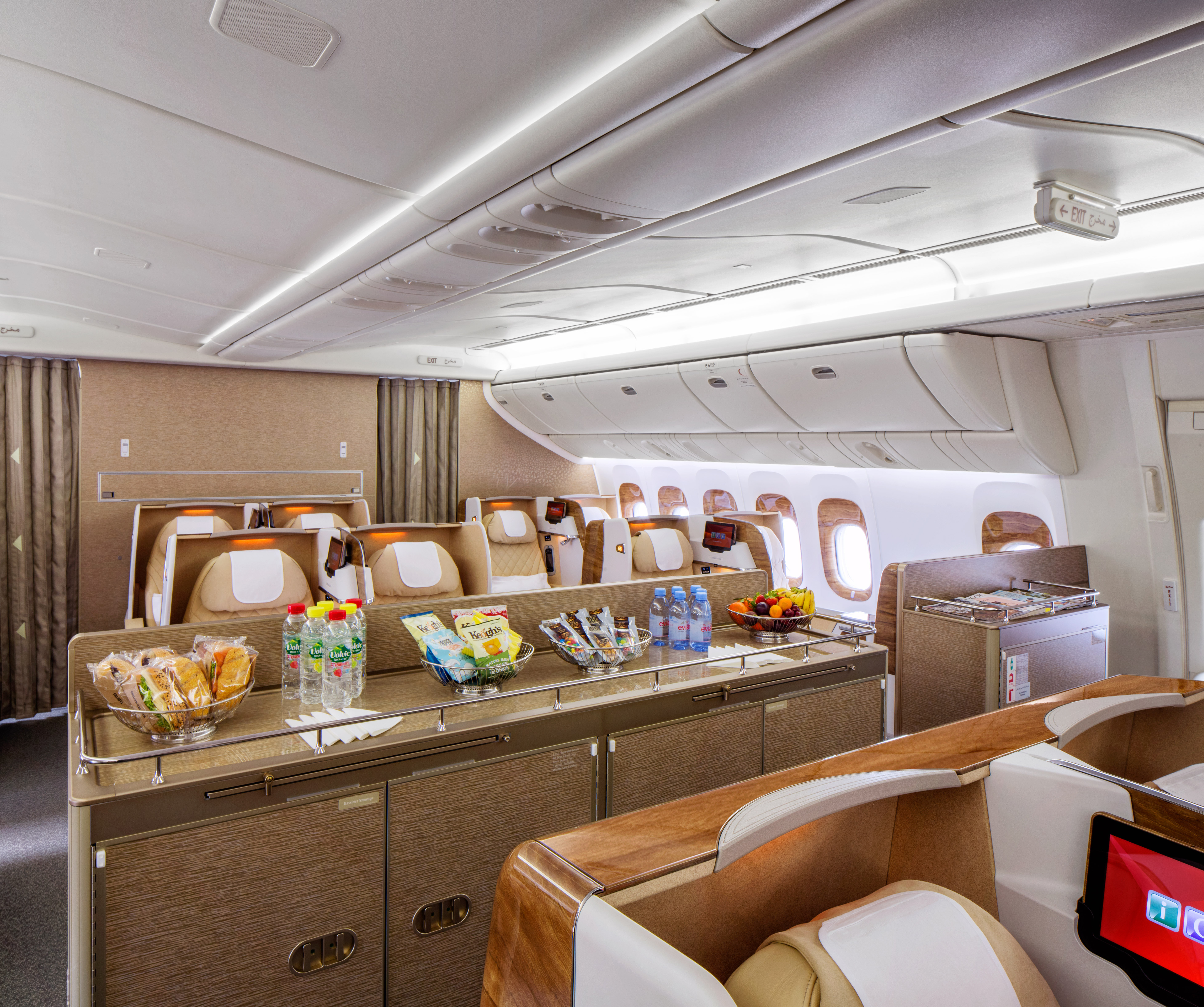 Emirates Boeing 777 200LR Business Class Social Area Economy Class 