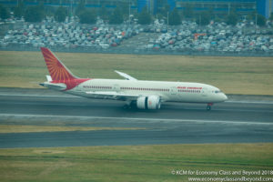 Air India Boeing 787-8 Dreamliner braking on the runway at London Heathrow - Image, Economy Class and Beyond