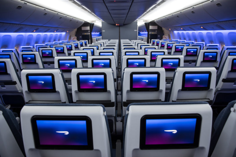 LONDON, UK: World Traveller cabin on a British Airways Boeing 777 at London Gatwick on 04 March 2018 (Picture by Nick Morrish/British Airways)