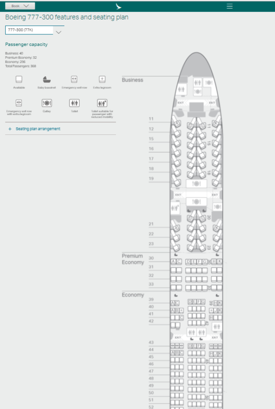 Seating Chart For Cathay Pacific Boeing 777 300er