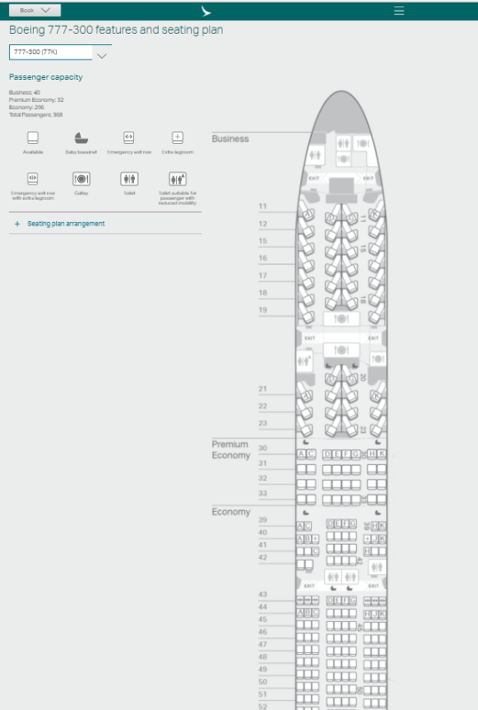 Boeing 777 300er Cathay Pacific Seating Chart