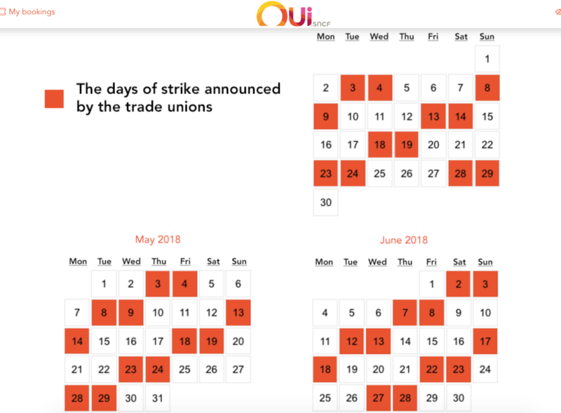 SNCF Strike Calendar