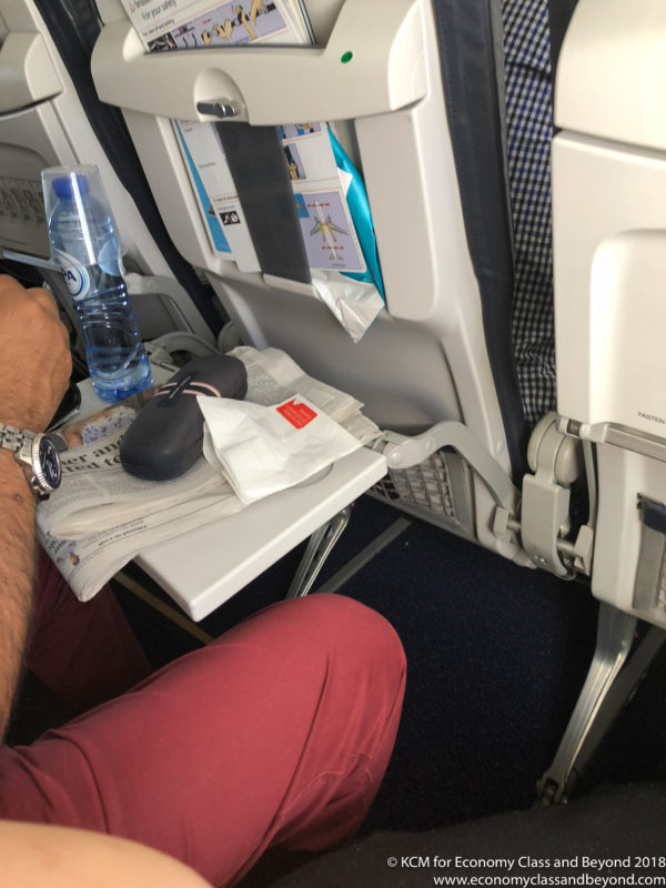 a person sitting on an airplane