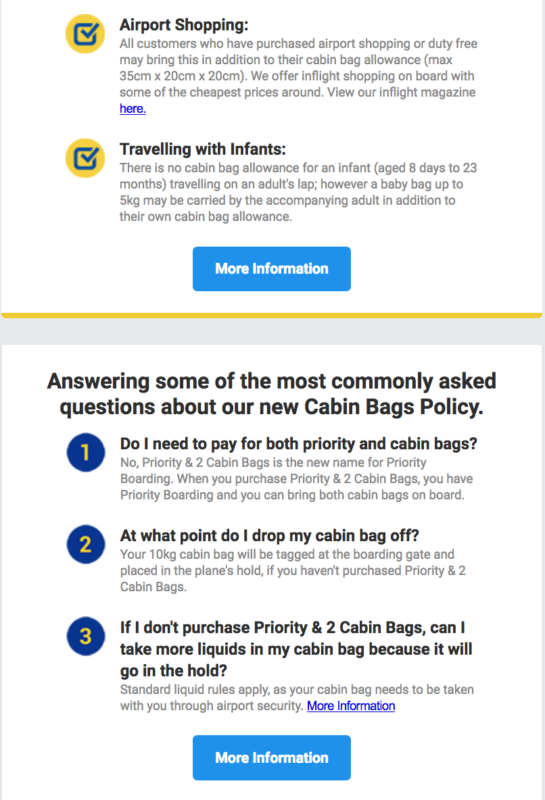 priority & 2 cabin bags