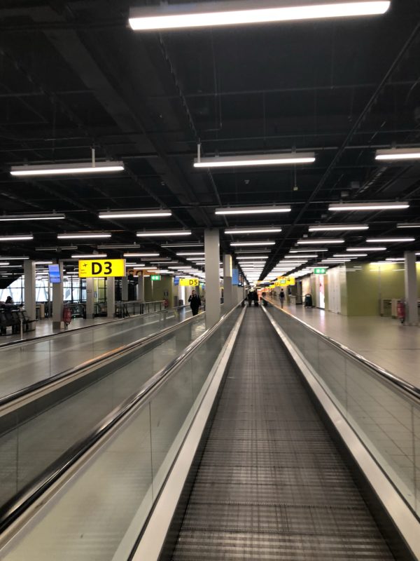 a moving walkway in a terminal