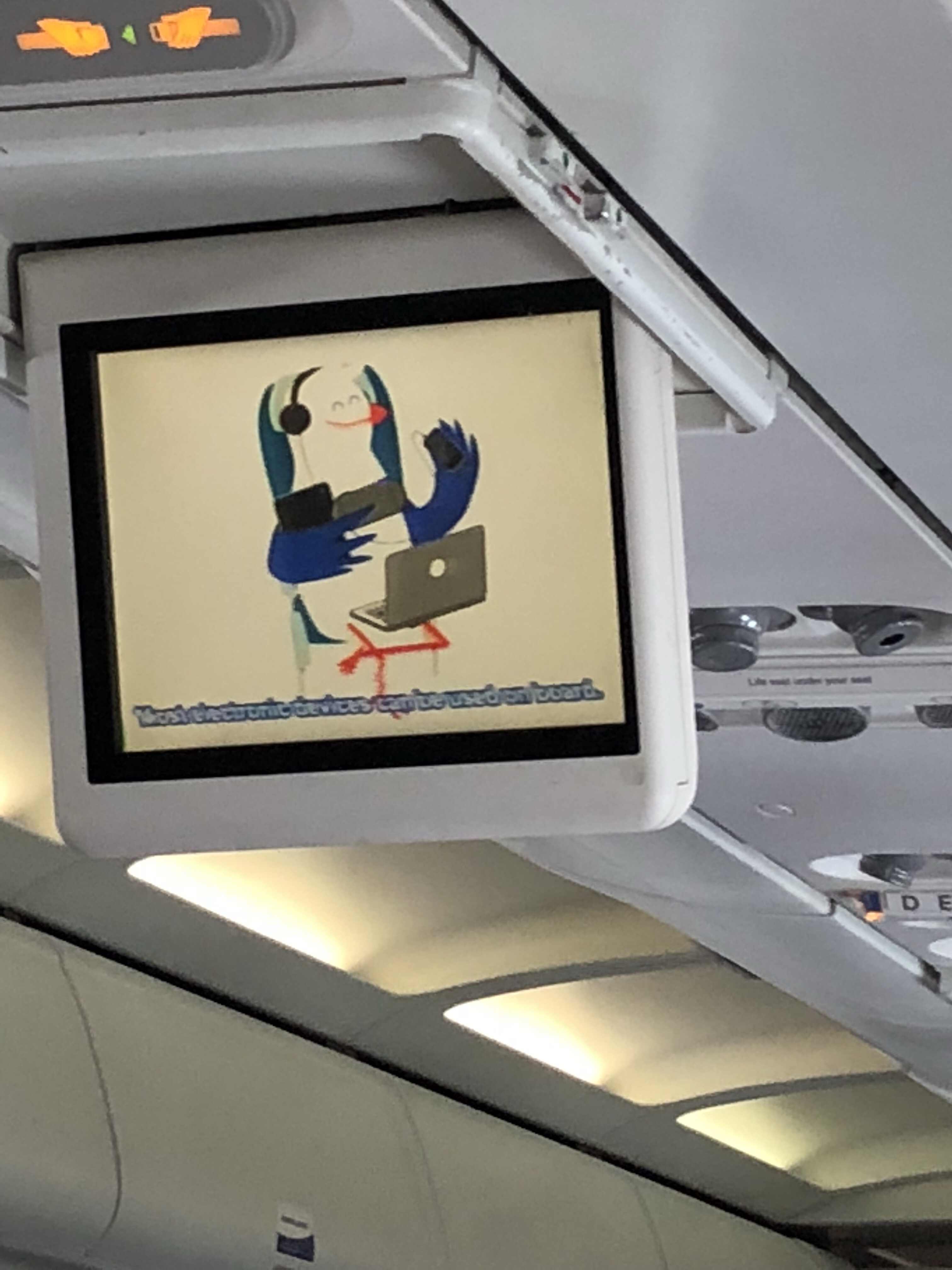 a screen with a cartoon on it