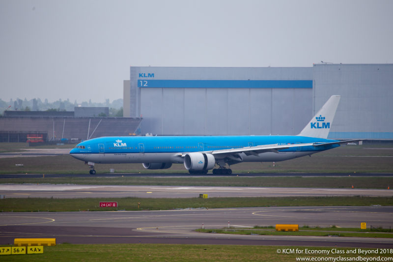 KLM Boeing 777-300ER landing at Amsterdam Airport Schiphol - Image, Economy Class and Beyond