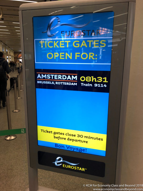 a sign in a terminal