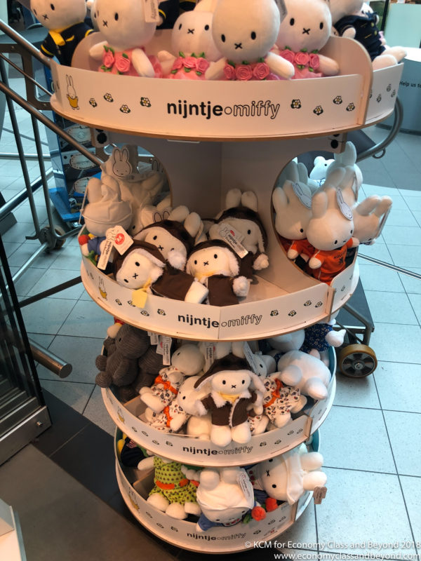 a display of stuffed animals