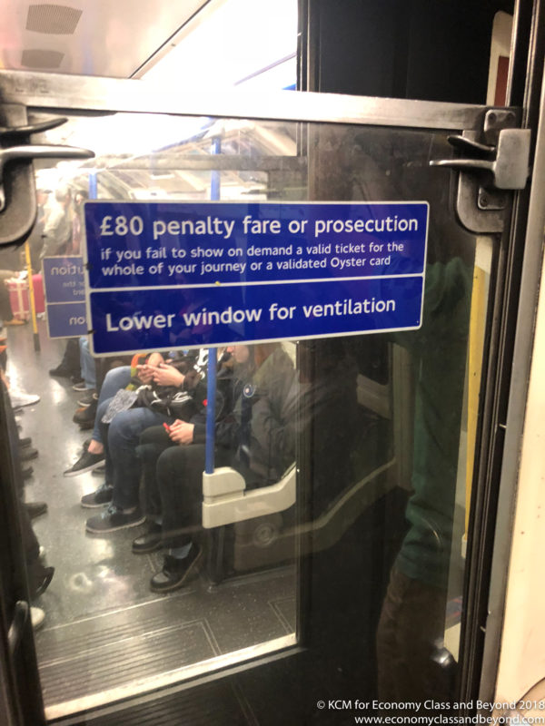 a sign on a bus