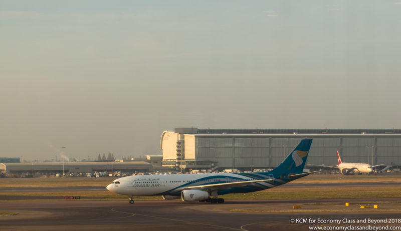 Oman Air Airbus A330 taxing at London Heathrow - Image, Economy Class and Beyond