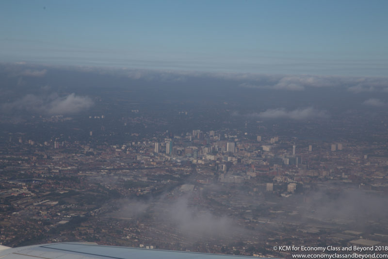 aerial view of a city from an airplane