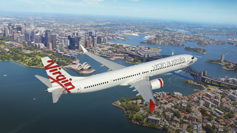 Virgin Australia Boeing 737 MAX 10 with Sydney in the background. Image - The Boeing Company