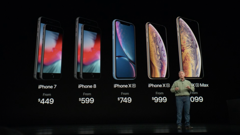 The Apple 2018 Phone range - some with eSIM - Image, Apple via their LiveStream