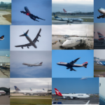 a collage of airplanes