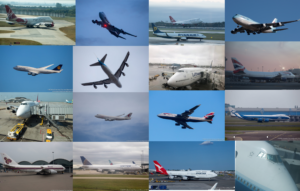 a collage of airplanes