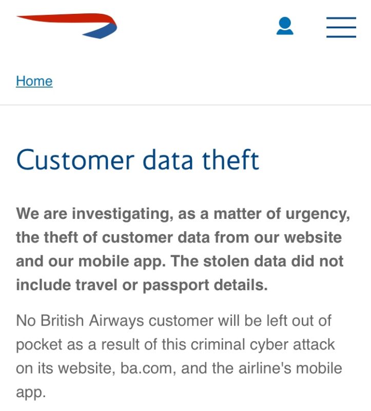British Airways data breach