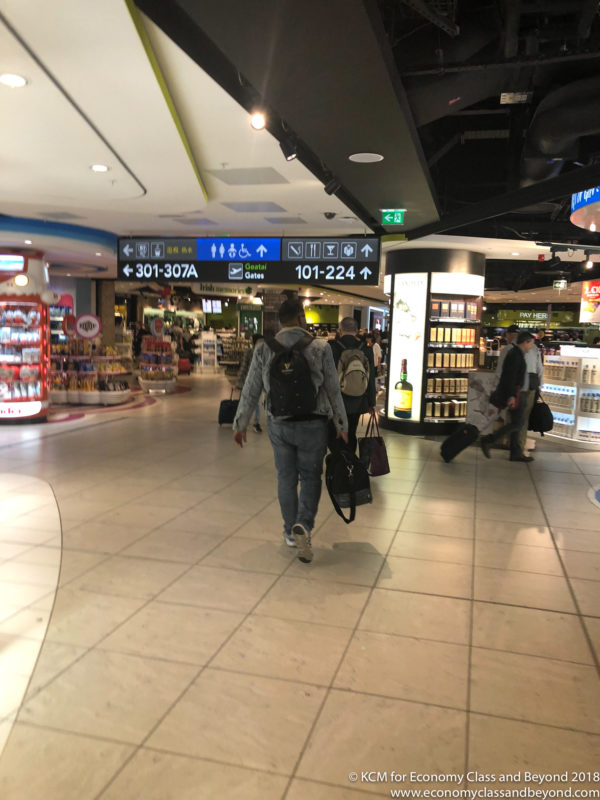 a person walking in a airport