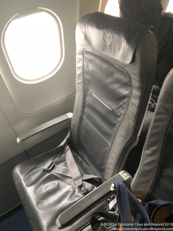 a seat in an airplane