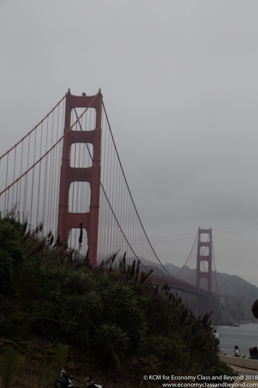 a person standing on Golden Gate Bridge