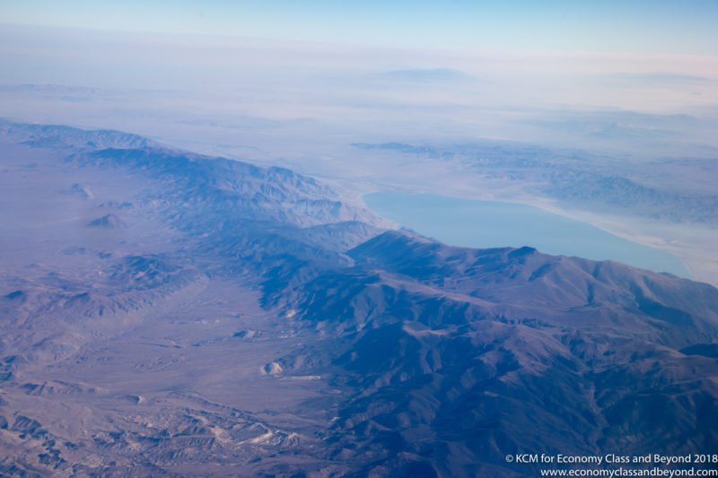 a aerial view of a mountain range