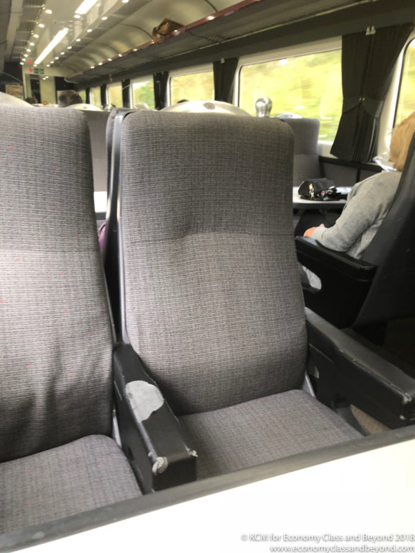 a group of seats in a bus
