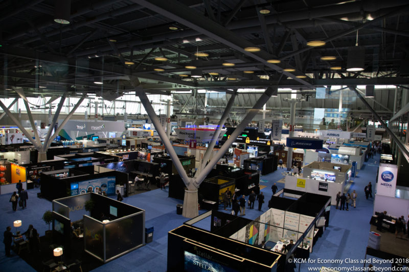 a large room with many booths