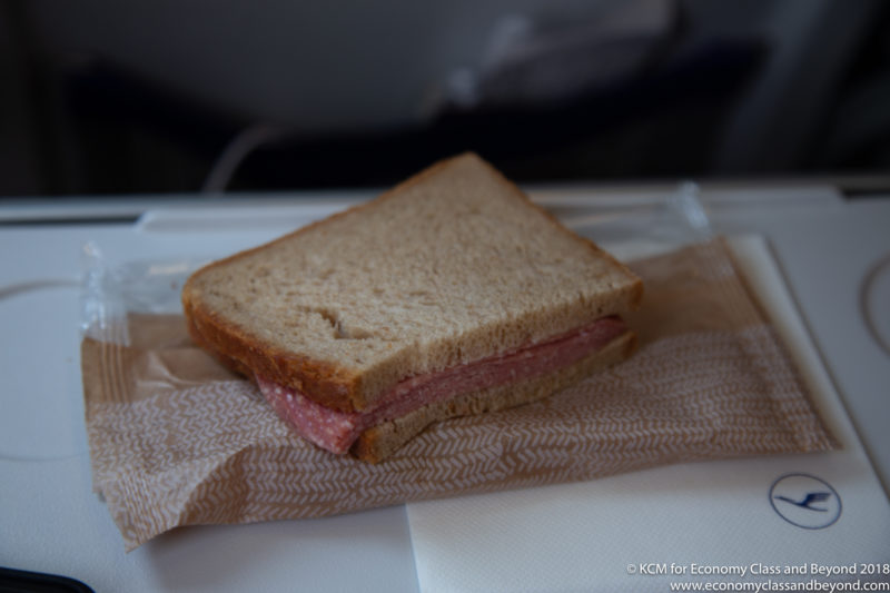 a sandwich on a napkin