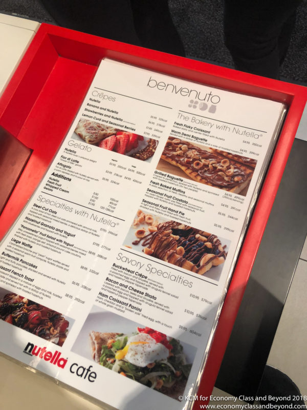 a menu in a red tray