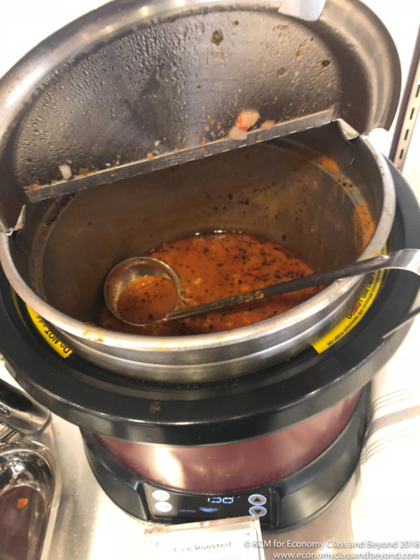 a pot with soup inside