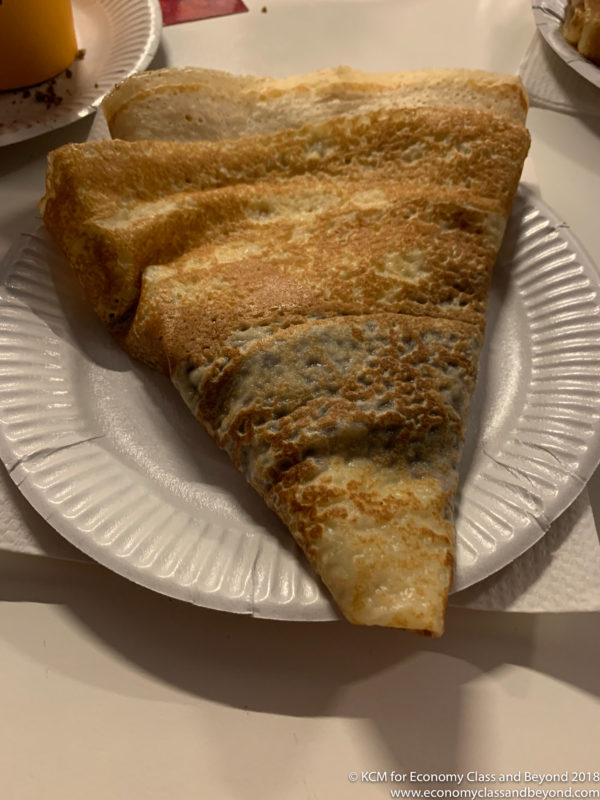 a crepe on a paper plate