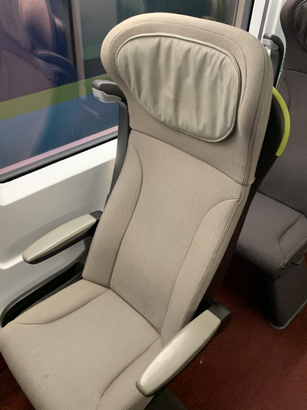a seat on a train