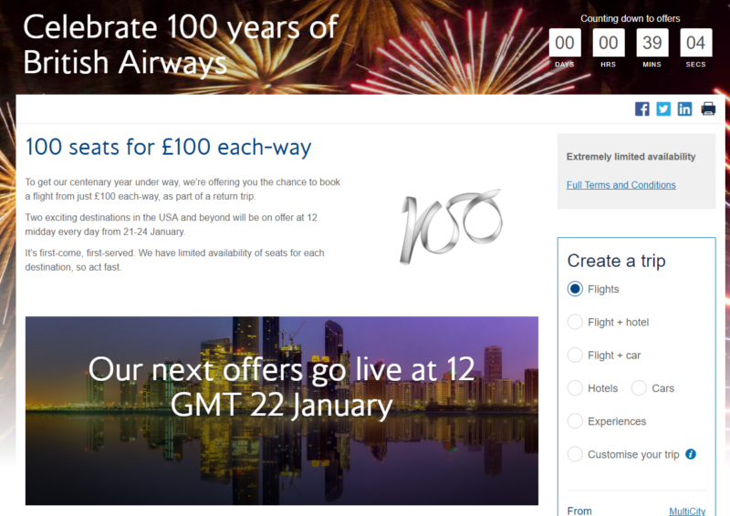 British Airways 100_offer