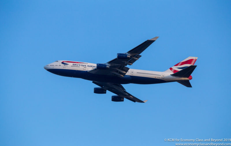 British Airways Boeing 747-400 Climbing out of Chicago O'Hare - Image, Economy Class and Beyond