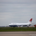 a plane on the runway