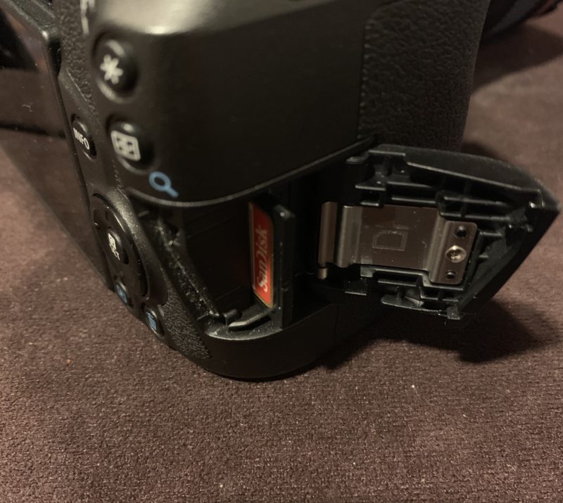 a camera with a battery