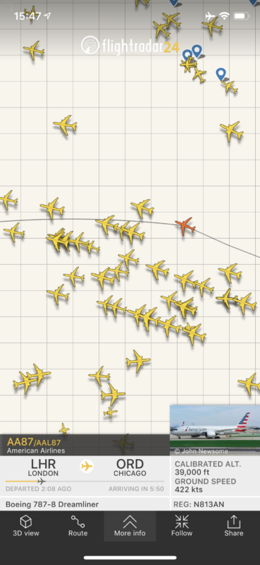 a map of airplanes on a grid