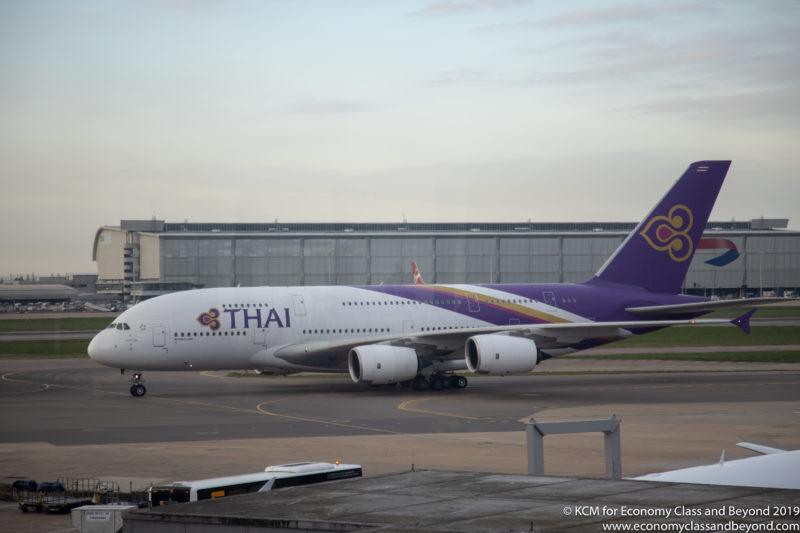 THAI Airways Airbus A380 taxing at Heathrow Airport - Image, Economy Class and Beyond