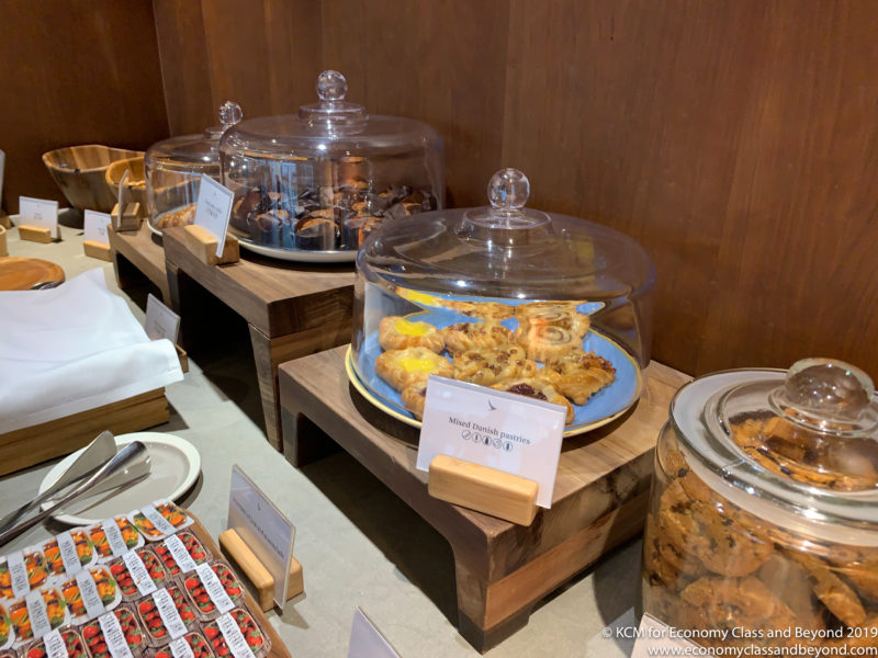 a display of pastries on a table