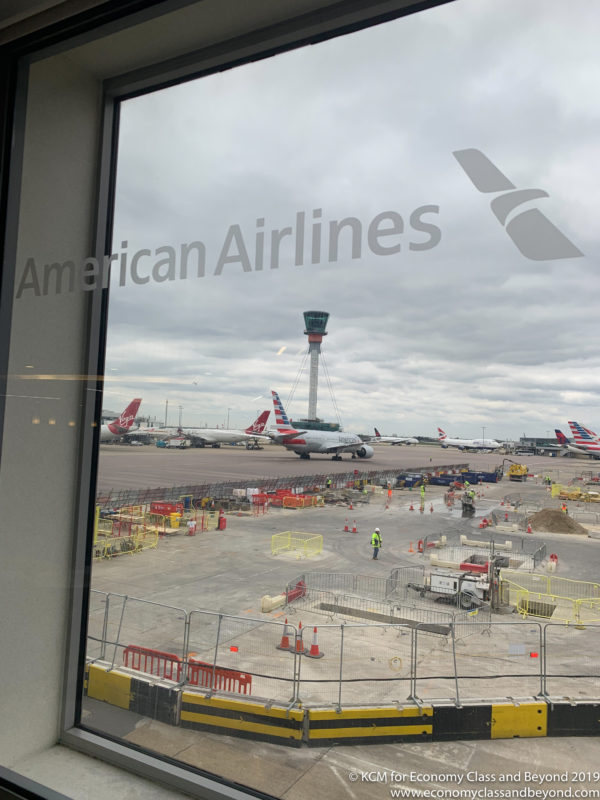 a view of airplanes on a runway