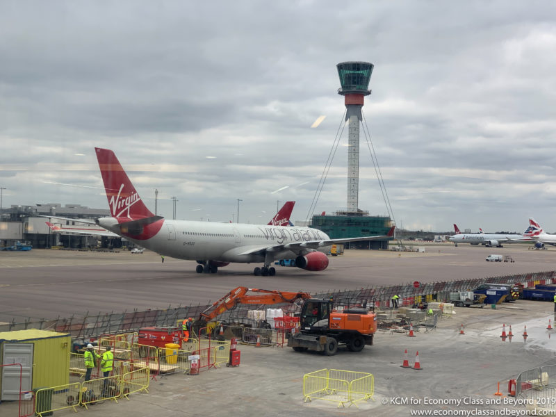 a plane on the runway