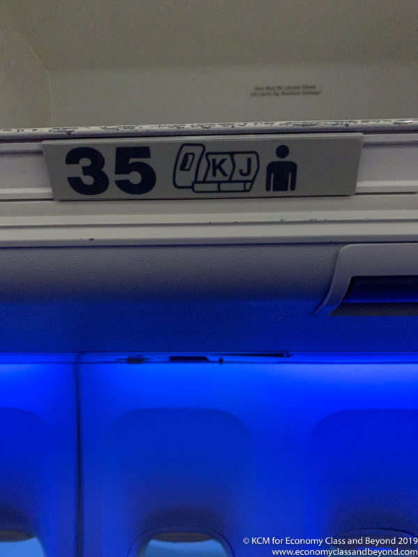 a sign on a plane