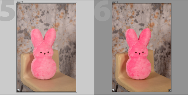 a pink stuffed bunny on a chair